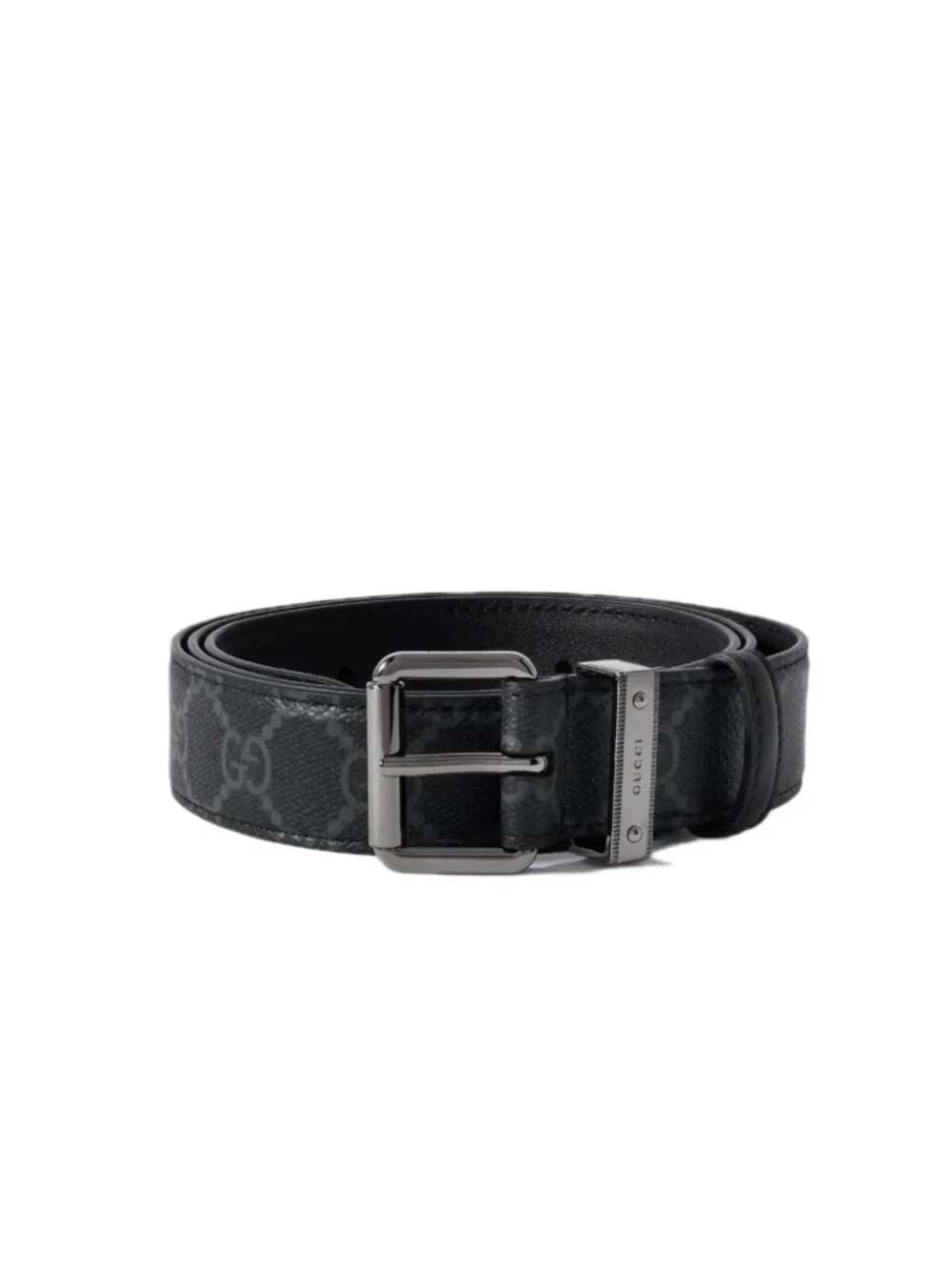 Gucci Men’s GG Supreme Coated Canvas W3cm Monogrammed Belt Black 85cm 822150
